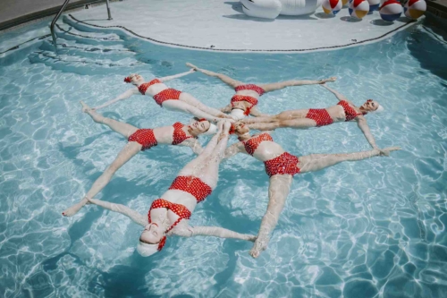 sexy-polka-dot-bikini-corporate-events-synchronized-swimming-star-formation